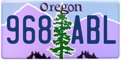 OR license plate 968ABL