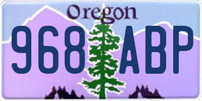 OR license plate 968ABP