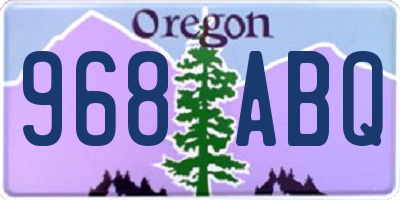 OR license plate 968ABQ