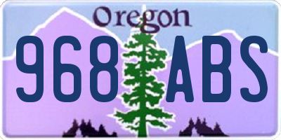 OR license plate 968ABS