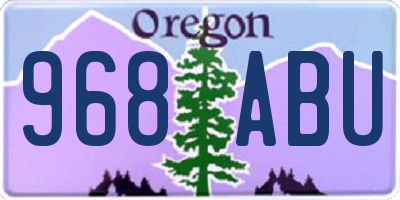 OR license plate 968ABU