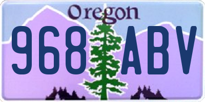 OR license plate 968ABV