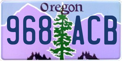 OR license plate 968ACB