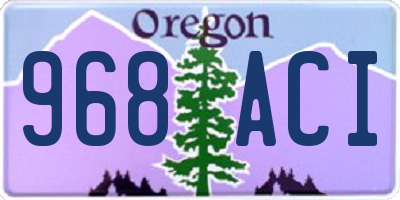OR license plate 968ACI