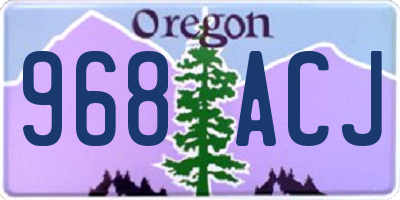 OR license plate 968ACJ