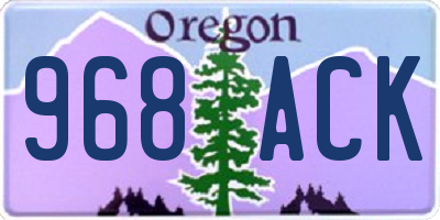 OR license plate 968ACK