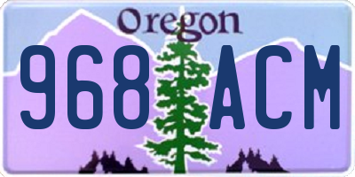 OR license plate 968ACM