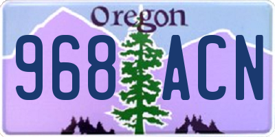 OR license plate 968ACN