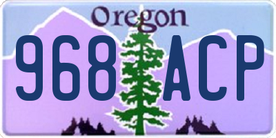 OR license plate 968ACP