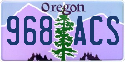 OR license plate 968ACS
