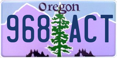 OR license plate 968ACT