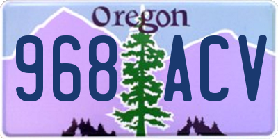 OR license plate 968ACV