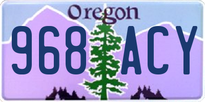 OR license plate 968ACY