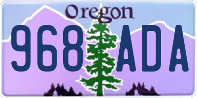 OR license plate 968ADA