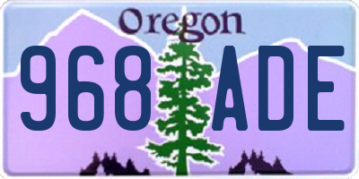 OR license plate 968ADE