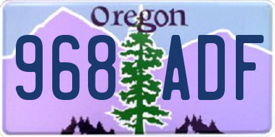 OR license plate 968ADF