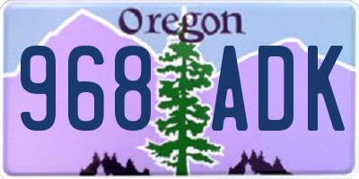OR license plate 968ADK