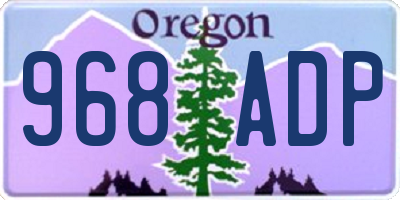 OR license plate 968ADP