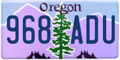 OR license plate 968ADU
