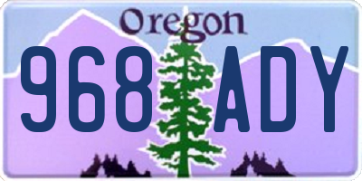 OR license plate 968ADY