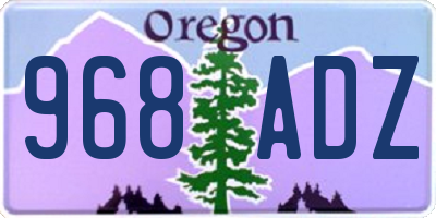 OR license plate 968ADZ