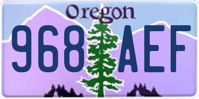 OR license plate 968AEF