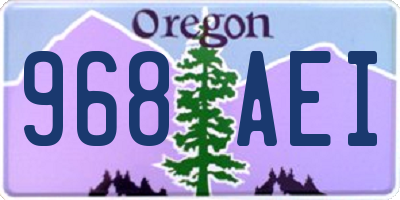 OR license plate 968AEI