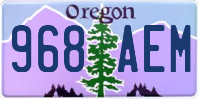 OR license plate 968AEM