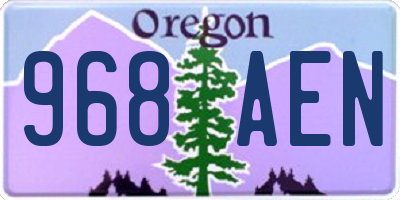 OR license plate 968AEN