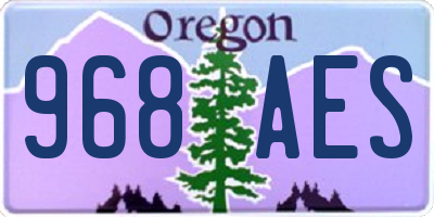 OR license plate 968AES