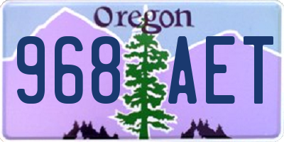 OR license plate 968AET