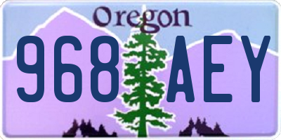 OR license plate 968AEY