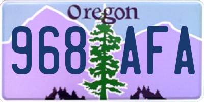 OR license plate 968AFA