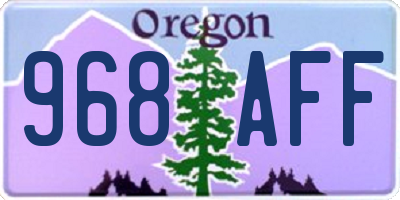 OR license plate 968AFF