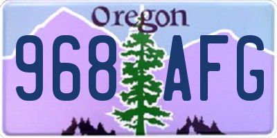 OR license plate 968AFG