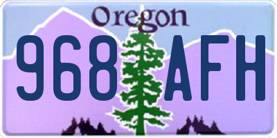 OR license plate 968AFH