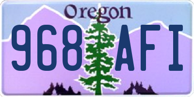 OR license plate 968AFI