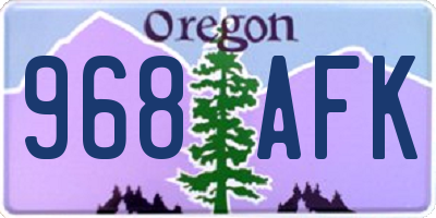 OR license plate 968AFK