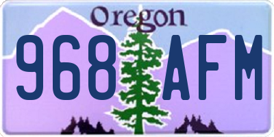 OR license plate 968AFM