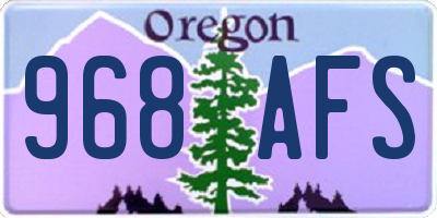 OR license plate 968AFS
