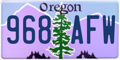OR license plate 968AFW