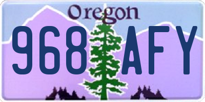 OR license plate 968AFY