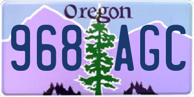 OR license plate 968AGC