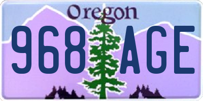 OR license plate 968AGE