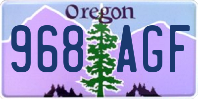OR license plate 968AGF