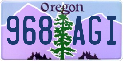 OR license plate 968AGI