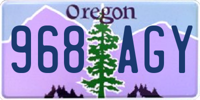 OR license plate 968AGY