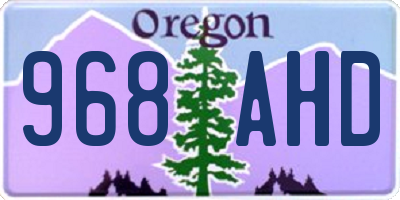 OR license plate 968AHD