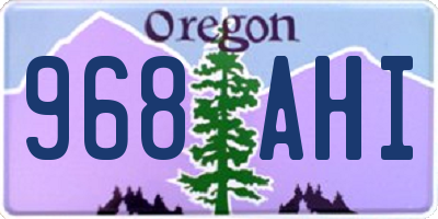OR license plate 968AHI