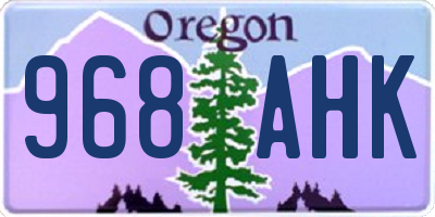 OR license plate 968AHK